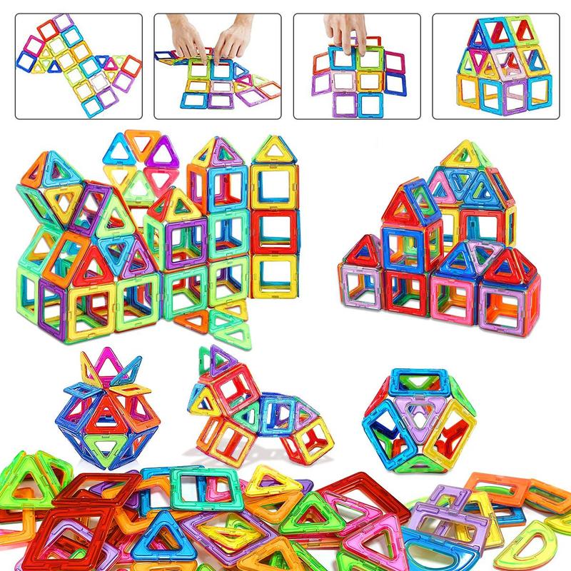 Magnetic Building Blocks Set, 32pcs 56pcs 84pcs set Educational Stem Toys, Birthday Gift Toys for 3+ Year Old Boys and Girls, Christmas Gift