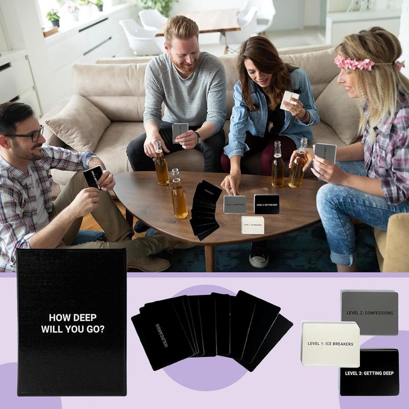 How Deep Will You Go? 99 Icebreaker Conversation Cards, Game of Questions to Deepen Connection