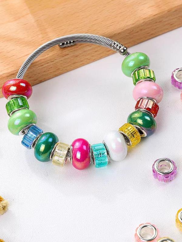 14mm Colorful Beads, 100pcs set Large Hole Beads, DIY Jewelry Making Supplies for Necklace & Bracelet Making