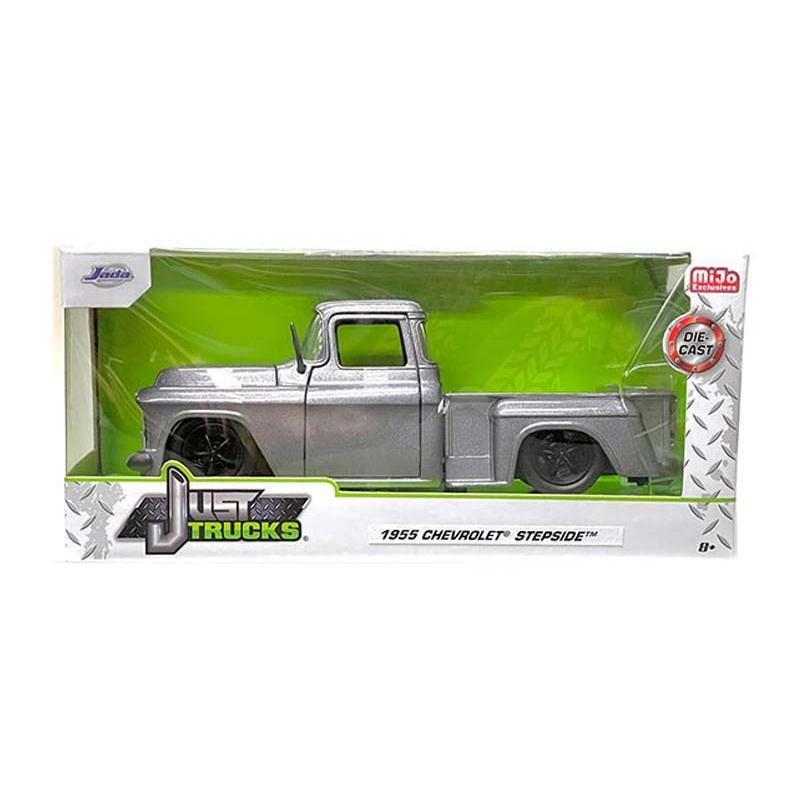 1955 Chevrolet Stepside Pickup Custom - Grey (Just Trucks) MiJo Exclusives Diecast 1:24 Model - Jada 34296