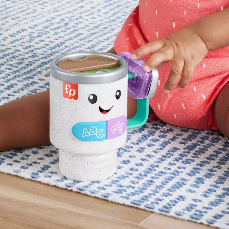 Fisher-Price Baby & Toddler Toy Laugh & Learn Wake Up & Learn Coffee Mug with Lights Music & Learning for Infants Ages 6+ Months