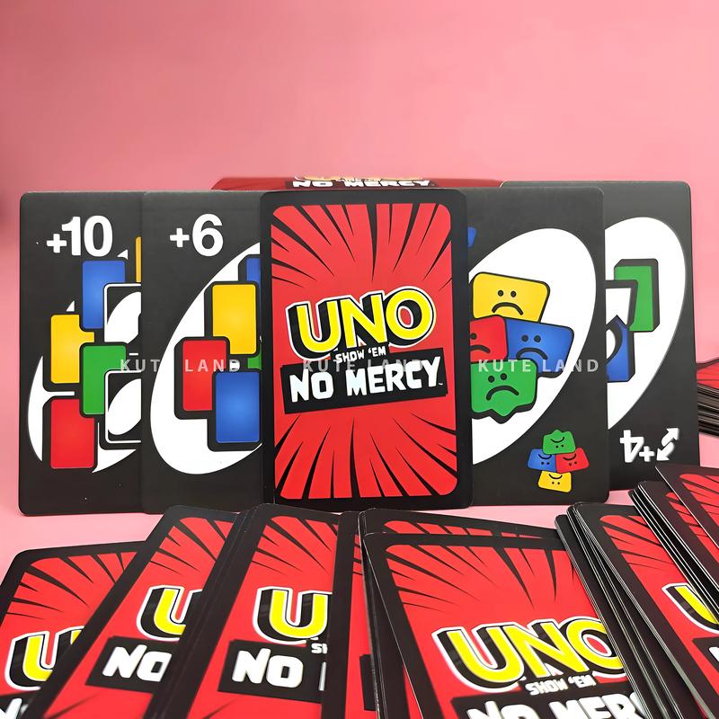 UNO NO MERCY PLUS 210 card game upgrade for adults and kids, UNO +100 difficult rules, UNO card game TOP BOARD GAME