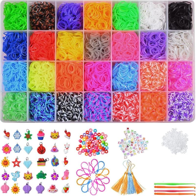 16000+Rubber Band Bracelet Kit, Loom Bracelet Making Kit , Rubber Bands Refill Loom Set, Loom Bands Kit,Friendship Bracelet Creativity Birthday Kits