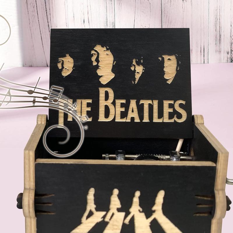 The Beatles Gifts - Let It Be Classic Handcrank Carved Wooden Music Box,Gifts for The Beatles Fans Friends Family Mother's Day Father's Day Christmas Anniversary (01)