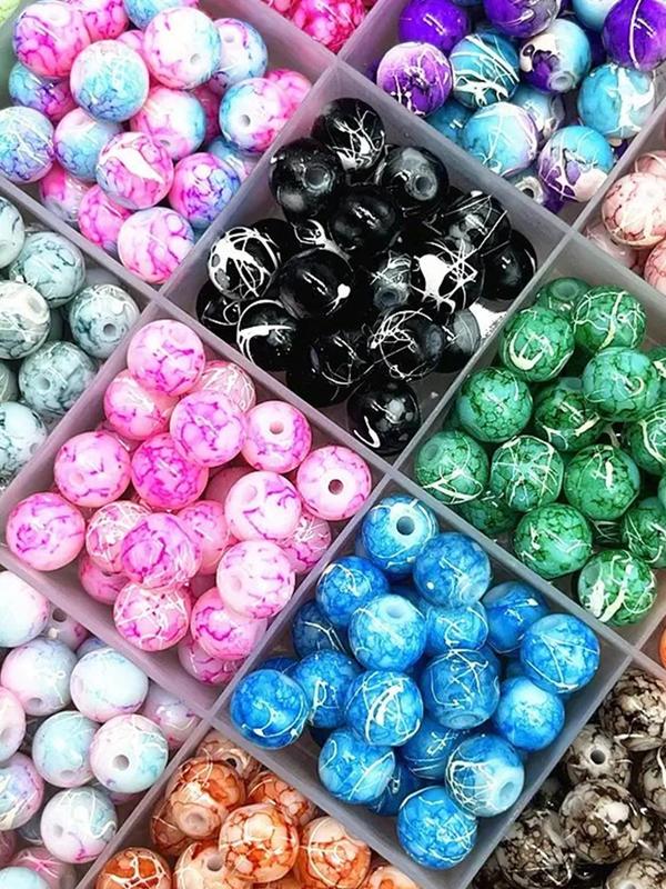 Mixed Color Glass Bead (80pcs), DIY Jewelry Making Supplies for Bracelet & Necklace & Phone Chain, Fashion Accessories for Women & Girls