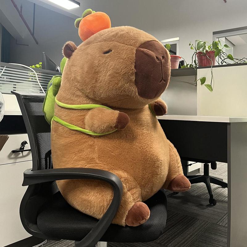 Capybara Plush Toy, Adorable Simulation Plush Toy, Cute Stuffed Animal With Turtle Backpack, Birthday Gift For Boys And Girls