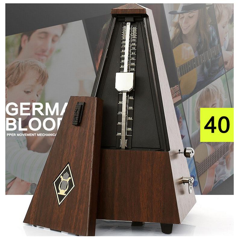 Antique Mechanical Metronome Tower Type Metronome Traditional Metronome for Piano Guitar Drums Violin Teak Color