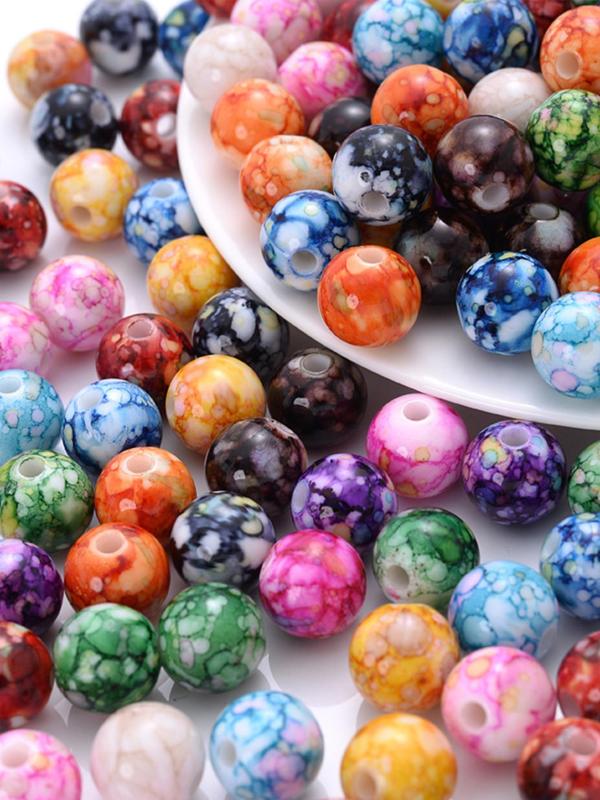 Mixed Color Glass Bead (80pcs), DIY Jewelry Making Supplies for Bracelet & Necklace & Phone Chain, Fashion Accessories for Women & Girls