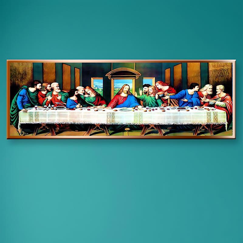 The Last Supper Pattern Diamond Art Colorful Painting Kit without Frame, 5D Diamond Art Crafts Kit for Adults & Teens, DIY Decorative Painting for Home Office