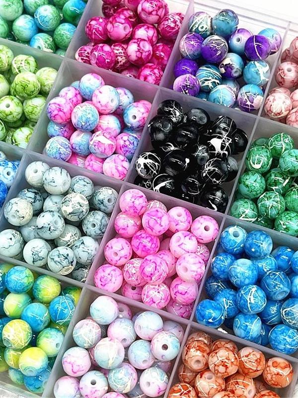 Mixed Color Glass Bead (80pcs), DIY Jewelry Making Supplies for Bracelet & Necklace & Phone Chain, Fashion Accessories for Women & Girls