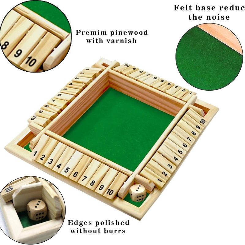 Wooden Number Flip Game Board, 1 Set Interactive Family Game, Exciting Dice Game for All Ages, Leisure & Outdoor Recreation Equipment