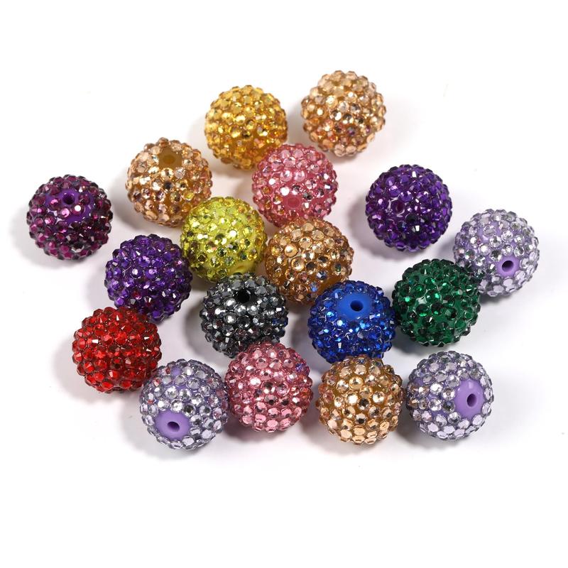 Colorful Rhinestone Beads Round Spacer Beads for Jewelry Bracelet Necklace Pen Bag