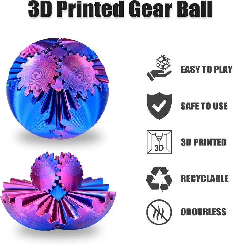 Gear Ball-3D Printed Gear Ball, Spin Gear Sphere, Cube Fidget Toy Gearsphere, Office Model, Christmas Gift