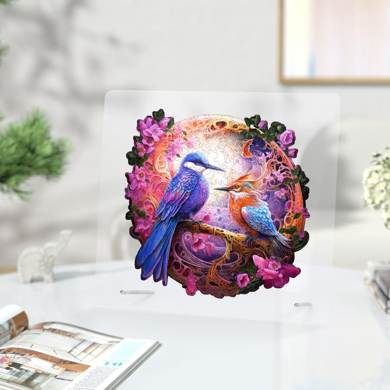 Mys Aurora Mandala Morandi Birds Wooden Jigsaw Puzzle 80 200 300 500 Pcs Unique Shape Wood Box Packing Creative Gift for Adults and Kids Fun Challenging Family Game for Parents Grandparents Brainstorm