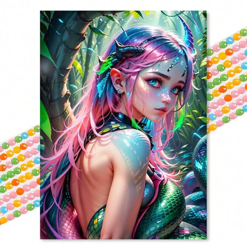 Girl Pattern DIY Diamond Art Painting Kit without Frame, 1 Count DIY 5D Diamond Art Painting Kit for Adults & Teenager, DIY Decor Painting