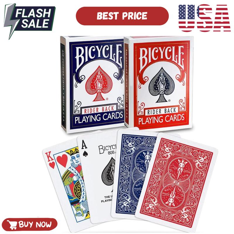 Bicycle Rider Back Standard Playing Cards - 2 Deck Pack (Red & Blue)