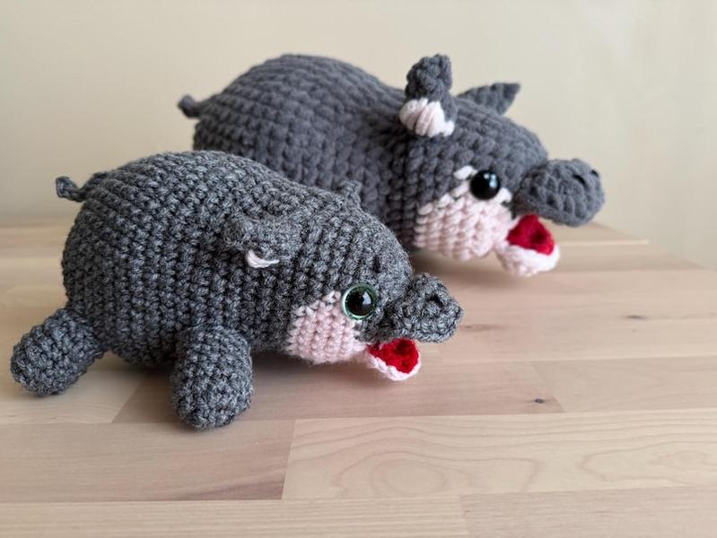 Moo Deng Baby Hippo Crochet, Screaming Hippo Crochet