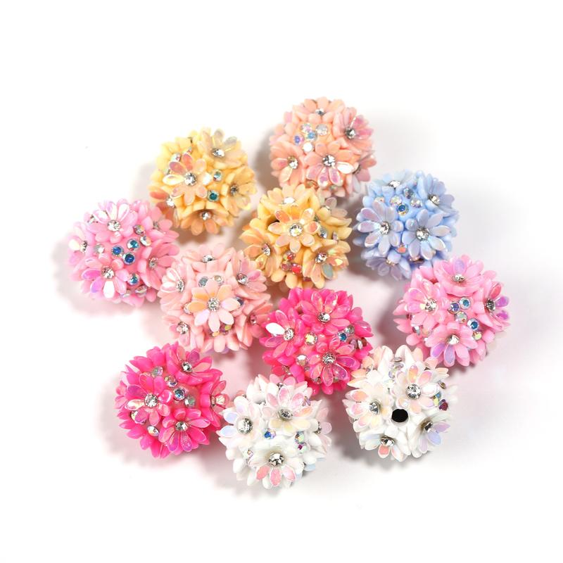 Colorful Rhinestone Beads Round Spacer Beads for Jewelry Bracelet Necklace Pen Bag