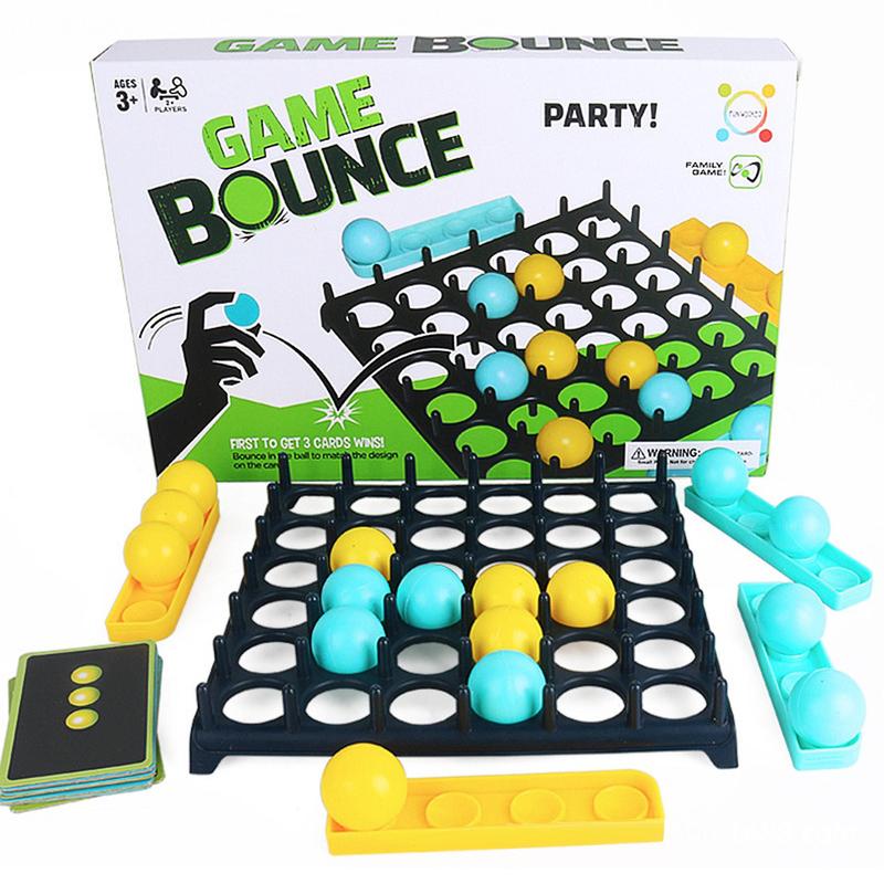 Table Jumping Ball Toy, Bounce Ball Board Game Toy with Paper Box, Funny Jumping Ball Tabletop Game, Parent-child Interaction Games, Party Game Props