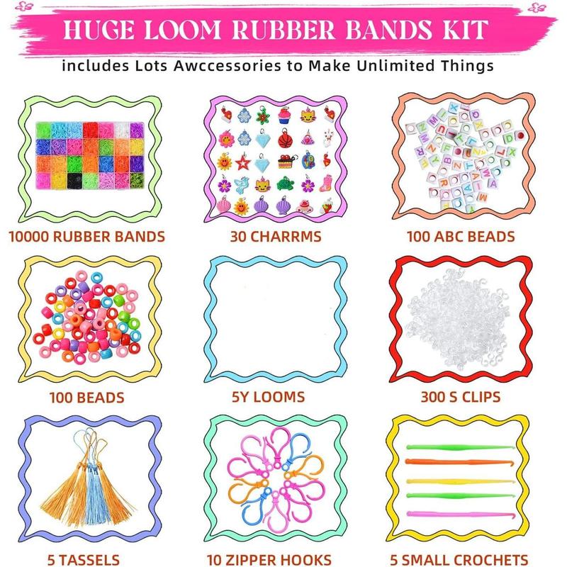 16000+Rubber Band Bracelet Kit, Loom Bracelet Making Kit , Rubber Bands Refill Loom Set, Loom Bands Kit,Friendship Bracelet Creativity Birthday Kits