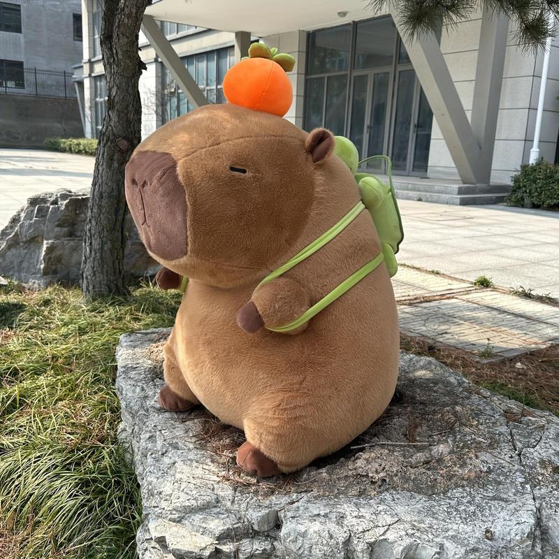 Capybara Plush Toy, Adorable Simulation Plush Toy, Cute Stuffed Animal With Turtle Backpack, Birthday Gift For Boys And Girls