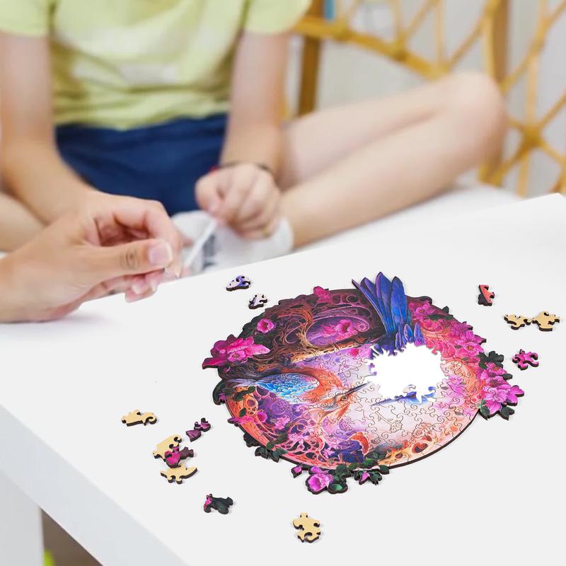 Mys Aurora Mandala Morandi Birds Wooden Jigsaw Puzzle 80 200 300 500 Pcs Unique Shape Wood Box Packing Creative Gift for Adults and Kids Fun Challenging Family Game for Parents Grandparents Brainstorm