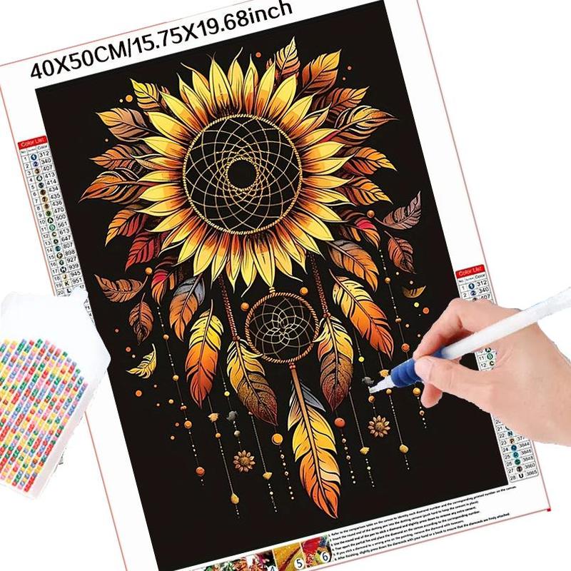 Sunflower Pattern DIY Diamond Arts Colorful Painting Kit without Frame, DIY 5D Diamond Arts Colorful Painting for Bedroom Wall Decor