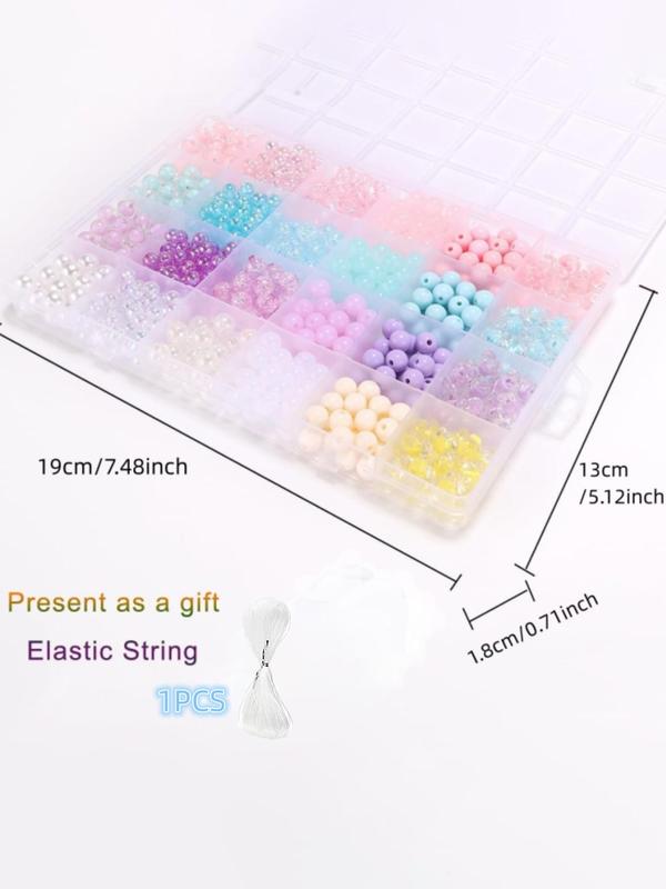 Mermaid Tail & Rainbow & Scallop & Unicorn Charm DIY Beads for Jewelry Making, DIY Bracelet Making Beads & Elastic Strings, Beading Kit for Kids for Birthday Gift