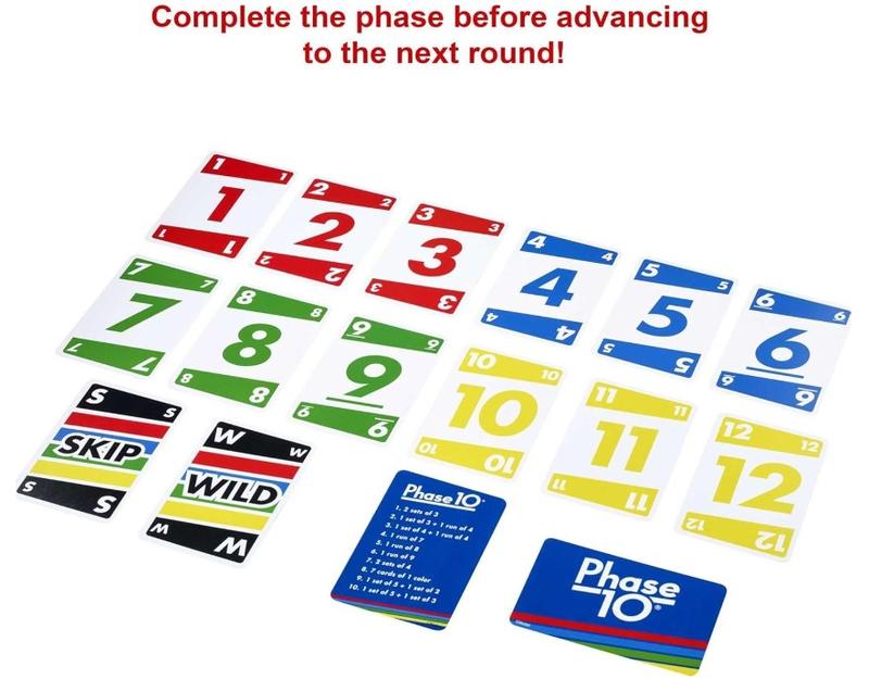 Mattel Games Phase 10 Card Game for Families, Adults and Kids, Challenging & Exciting Rummy-Style Play in a Storage Tin ( Exclusive)