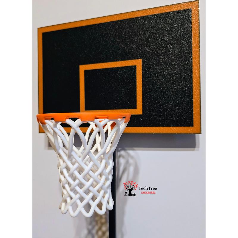 TechTree Treasures Tabletop Basketball Hoop with Ball Launcher and Ping-Pong Balls for Office Fun