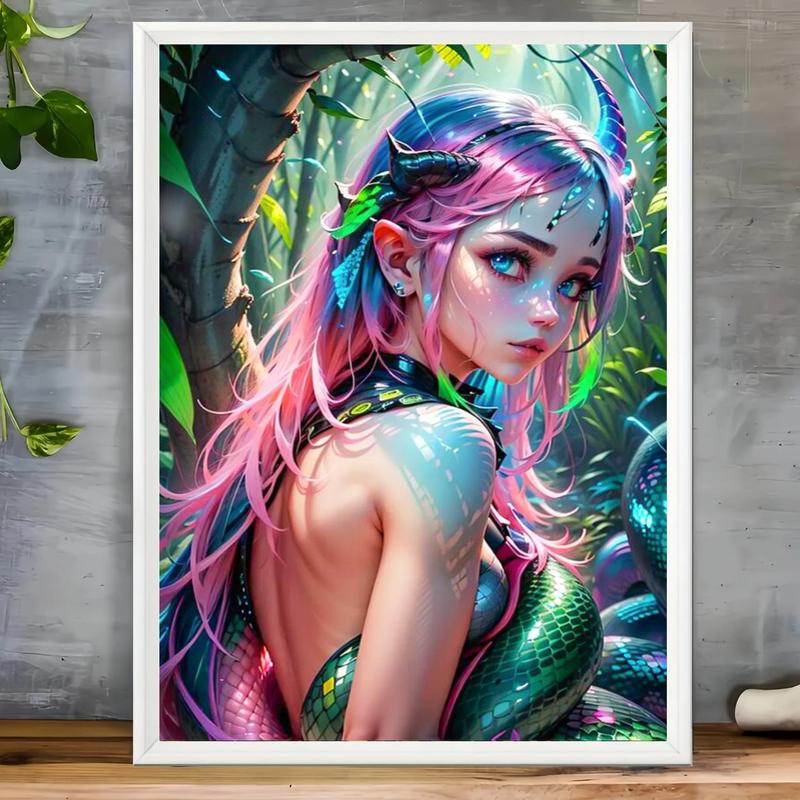 Girl Pattern DIY Diamond Art Painting Kit without Frame, 1 Count DIY 5D Diamond Art Painting Kit for Adults & Teenager, DIY Decor Painting