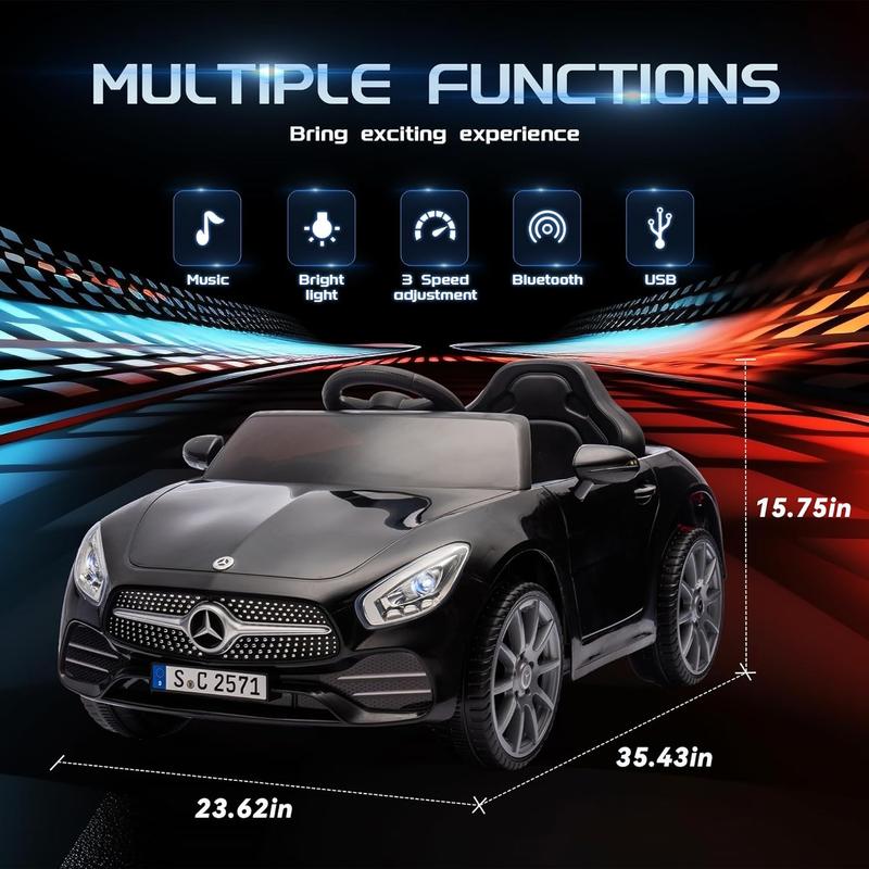 Licensed Mercedes-Benz CLS 350 12V Electric Ride-On Car for Kids with Parental Control, Bluetooth, LED Lights, and Four-Wheel Suspension, for Kids Aged 2 to 4 Years.