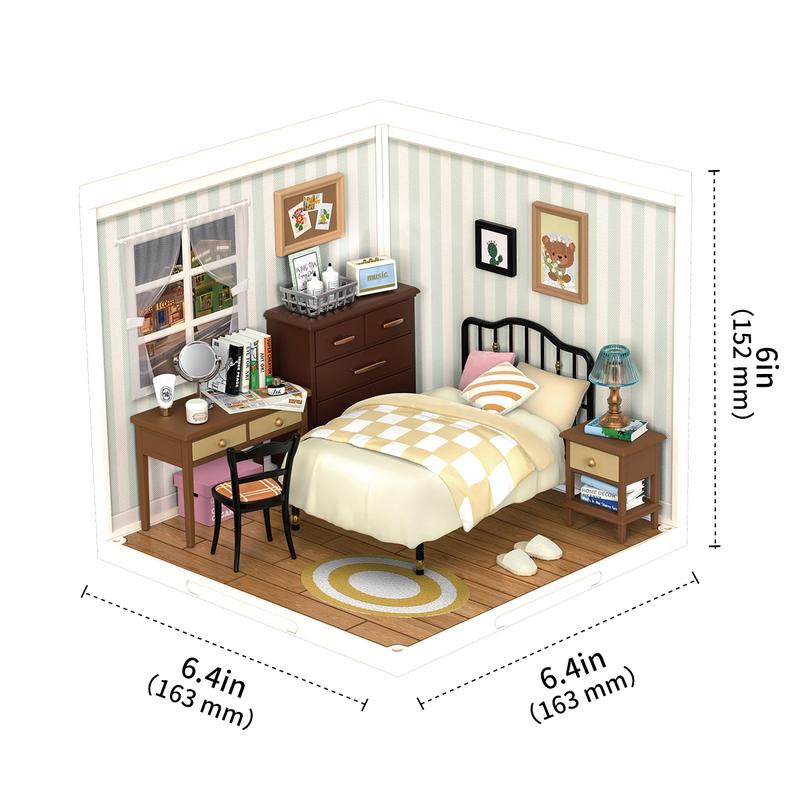 Rolife Sweet Dream Bedroom DIY Plastic Miniature House Super Creator-Mini Blocks Model Building Set christmas 2024 ornament