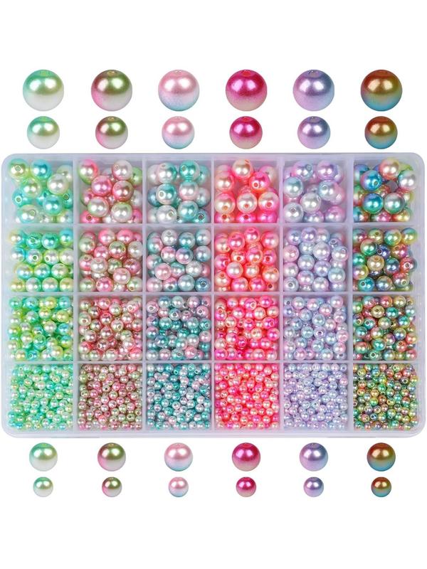 Mermaid Tail & Rainbow & Scallop & Unicorn Charm DIY Beads for Jewelry Making, DIY Bracelet Making Beads & Elastic Strings, Beading Kit for Kids for Birthday Gift