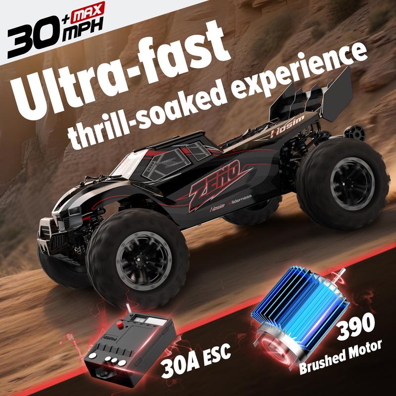 Hosim 1:10 RC Cas for Adults and Kids, High Speed Large RC Truck 48+ KMH, 4X4 Off-Road All Terrains Waterproof Remote Control Car, Hobby Grade Fast Racing Toy Gift Monster Trucks