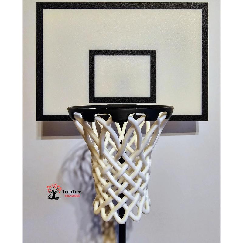 TechTree Treasures Tabletop Basketball Hoop with Ball Launcher and Ping-Pong Balls for Office Fun