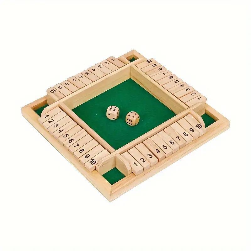 Wooden Number Flip Game Board, 1 Set Interactive Family Game, Exciting Dice Game for All Ages, Leisure & Outdoor Recreation Equipment