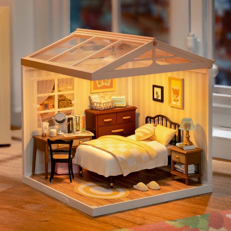 Rolife Sweet Dream Bedroom DIY Plastic Miniature House Super Creator-Mini Blocks Model Building Set christmas 2024 ornament