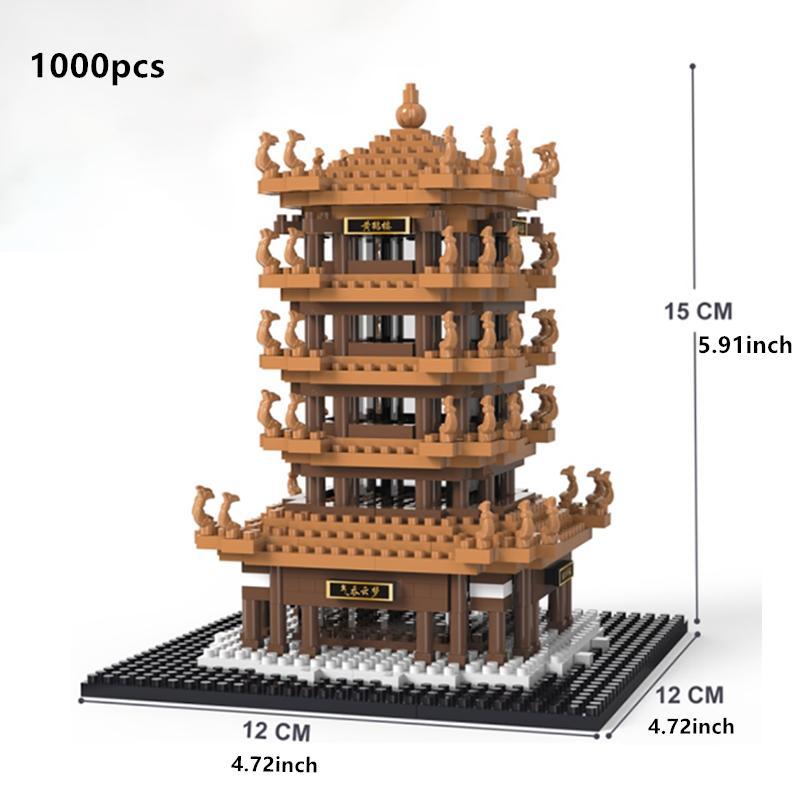 World Famous Ancient Building (1000pcs set), Asian Style Tower Building Blocks, 3D Assemble Puzzle, Birthday Gift