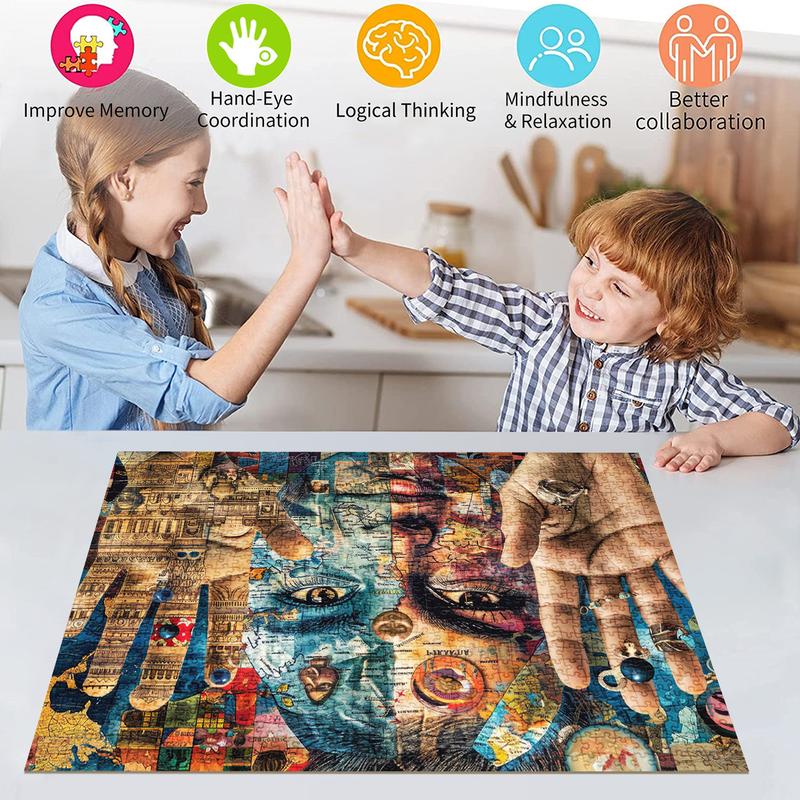 HUADADA 1000 piece adult puzzle, cultural and artistic collage, suitable for home decoration, holiday gifts, family games, grandparents storm