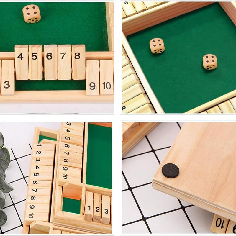 Wooden Number Flip Game Board, 1 Set Interactive Family Game, Exciting Dice Game for All Ages, Leisure & Outdoor Recreation Equipment