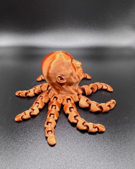 3D Printed Rocktopus, The Rock, Articulated Fidget, Dwayne Johnson, Octopus, Tinker Toy, Multiple sizes Small-Medium-Large-X-Large