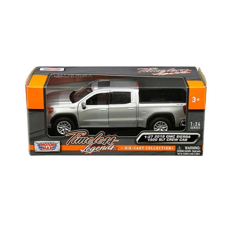 2019 GMC Sierra 1500 SLT Crew Cab Pickup Truck - Silver (Timeless Legends) Diecast 1:24 Scale Model - Motormax 79361SIL