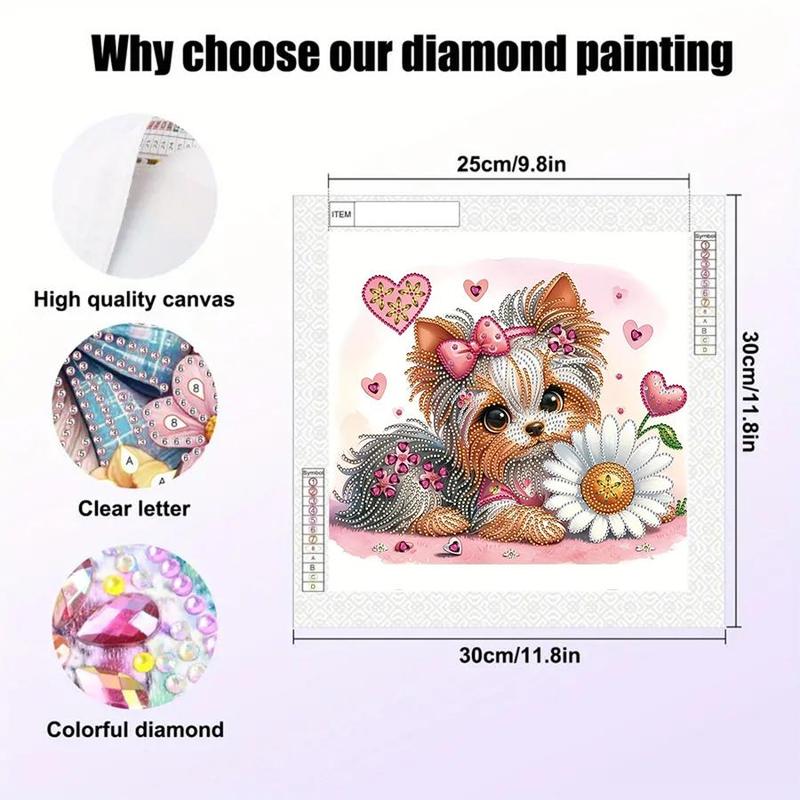 DIY Artificial Rhinestones Arts Painting Kit Without Frame, Cute Puppy Pattern DIY Painting, Handmade Craft Wall Art Decoration