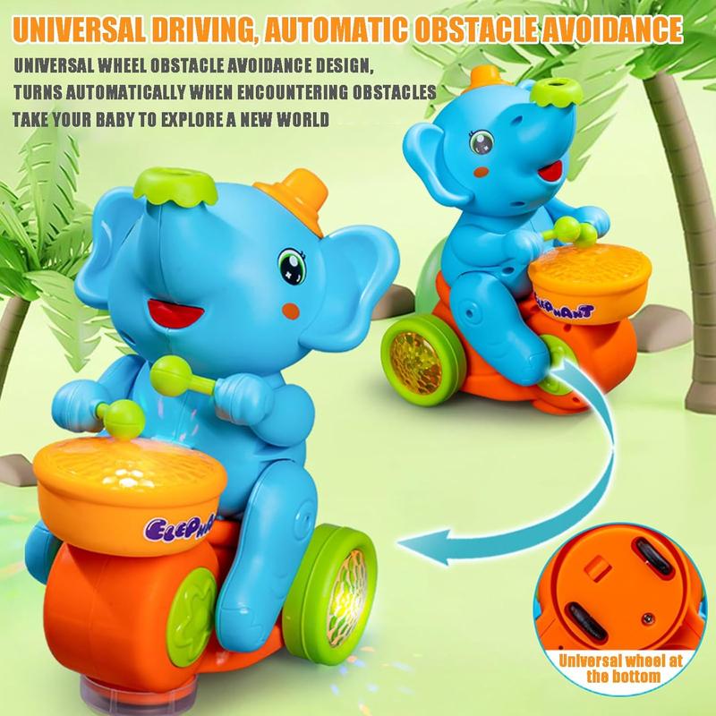 Elephant Blowing Ball Electric Floating Ball Walking Car with LED Lights & Sounds Early Educational Toys（Two colors are shipped randomly）