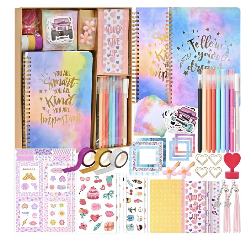 DIY Journal Kit for Girls - DIY Journal Set for Tween & Teen Girls, Gifts for Girls Stationery Set, Scrapbook & Diary Supplies Set, Journaling Art Crafts Kit