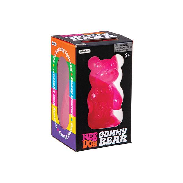 Schylling NeeDoh Gummy Bear - Sensory Fidget Toy - 3.5 Inches Tall - Squeeze, Pull, Smush - Four Assorted Colors - One Random Color