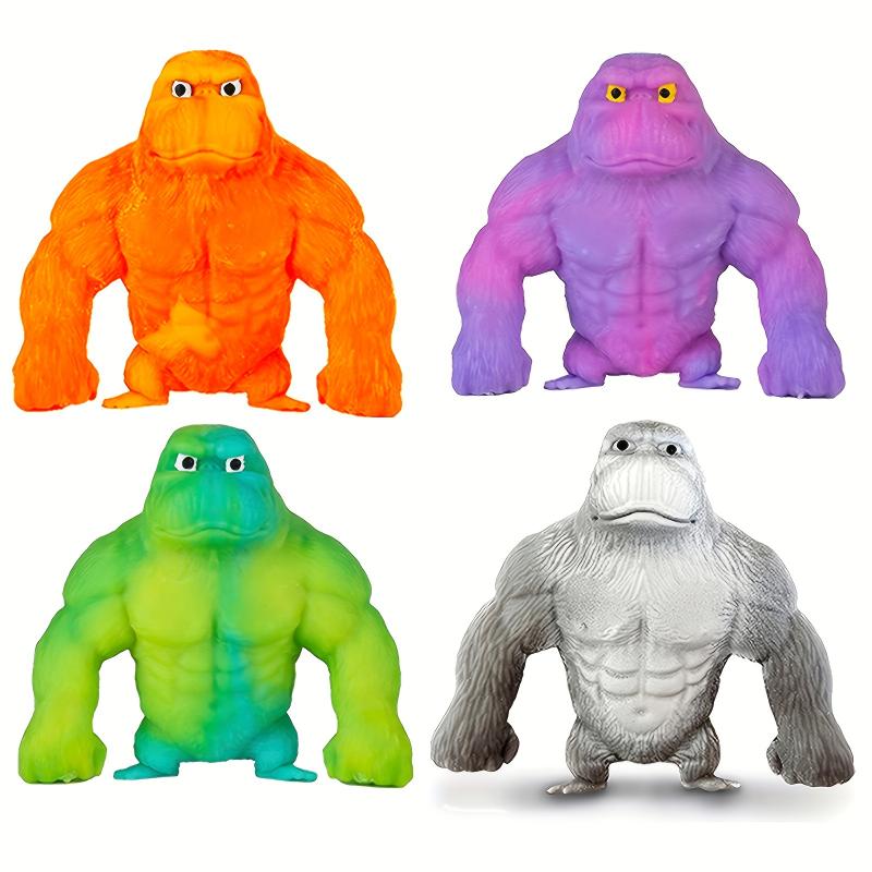 3pcs 1pc Funkee Monkee Mega Gradient Color Gorilla- Stretch, Squish, And Even Squeeze These Monkeys for Stress Decompression- Original Sensory Fidget Collectible Toys for Kids And Adults