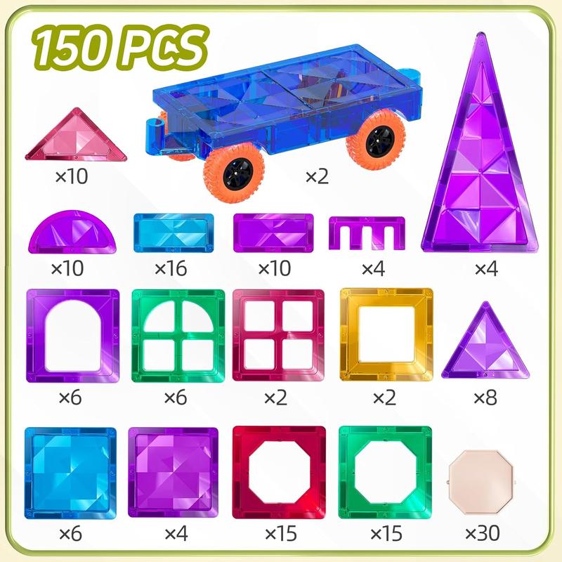 Christmas Gift Lodestone Tiles,Building Blocks, 60-180pcs Magnets Building Set, STEM & Learning & Education Toys Christmas Toy Gift for