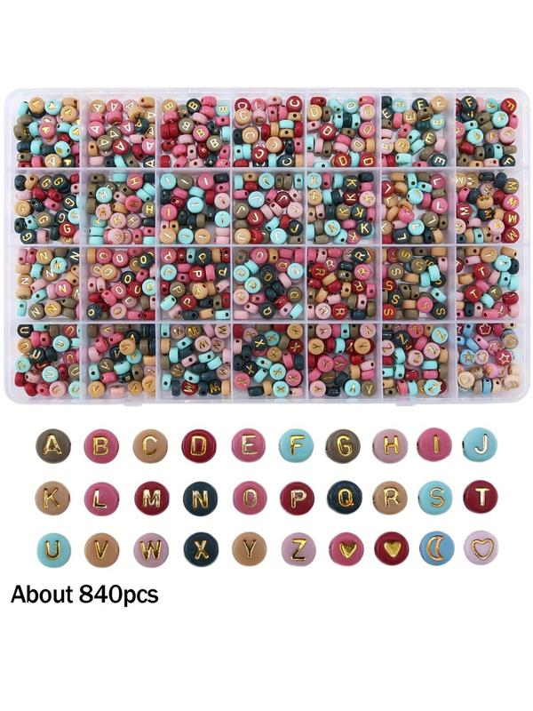 28 Grids Letter Bead (1 Box), Round Acrylic Bead, DIY Jewelry Making Supplies for Bracelet & Necklace Making